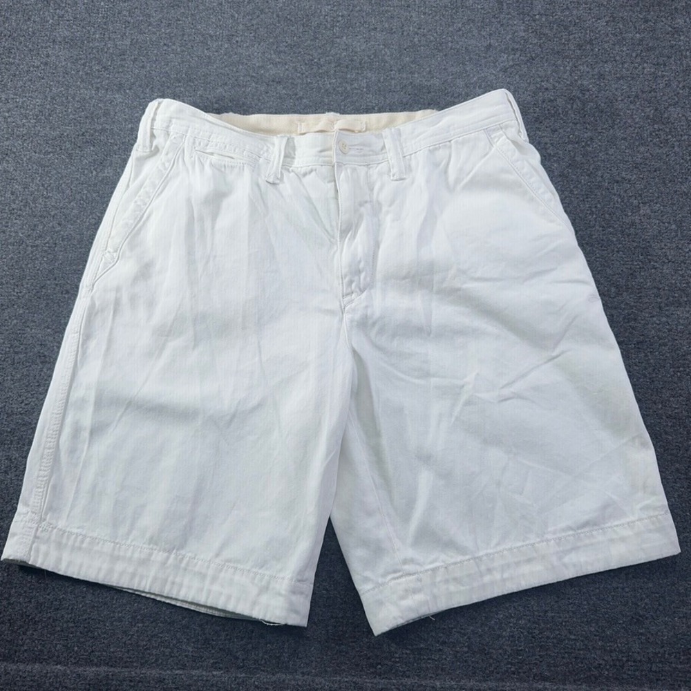 Polo Ralph Lauren Mens White Chino Shorts Size 34 Cotton Twill Flat Front EUC